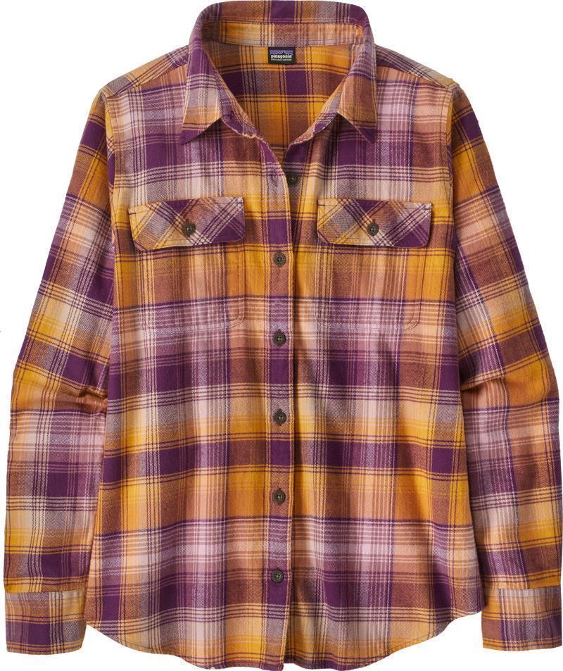 Organic Cotton Midweight Fjord Flannel LS Shirt - Womens - Sun Rays / Night Plum 1
