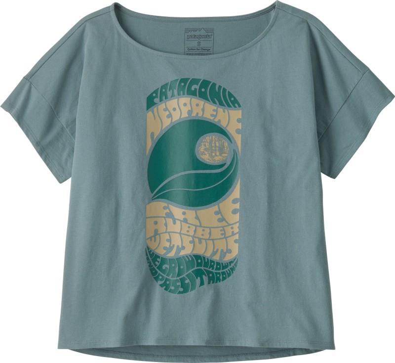 Pass It Around Relaxed Drop Sleeve Organic T-Shirt - Womens - blue sage 1