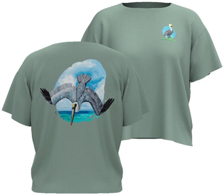 Pelican Plunge Easy-Cut Tee - Womens - mixed green 1