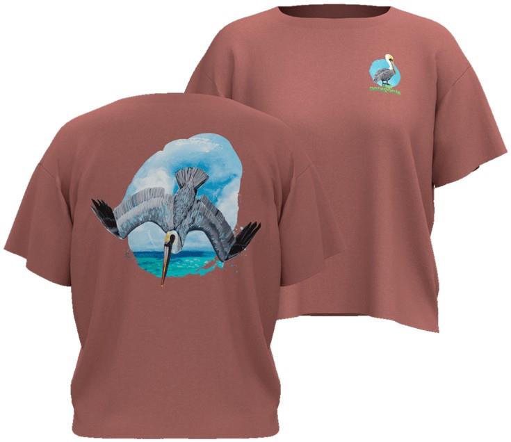 Pelican Plunge Easy-Cut Tee - Womens - pink ground 1