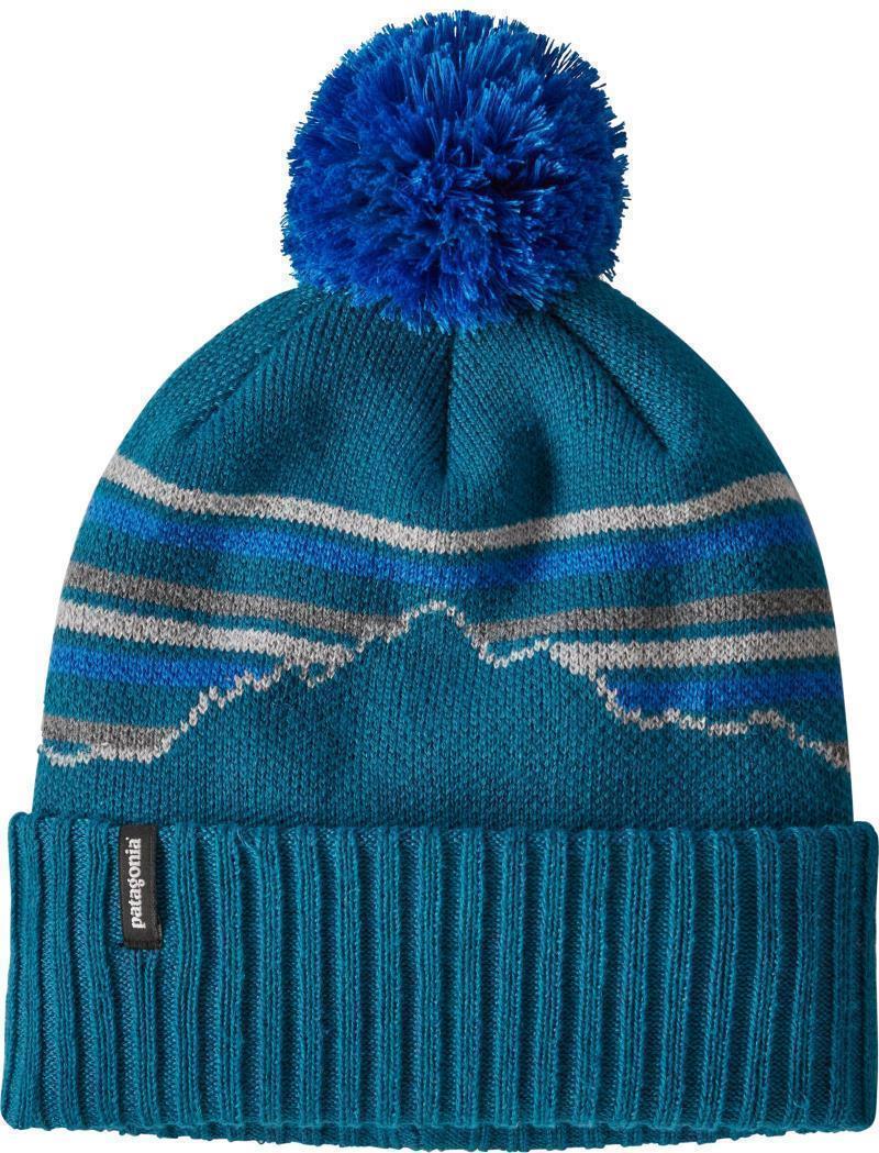Powder Town Beanie - Fitz Roy Retro Stripe Knit / Crater Blue 1