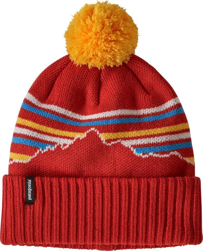 Powder Town Beanie - Fitz Roy Retro Stripe Knit / Hot Ember 1