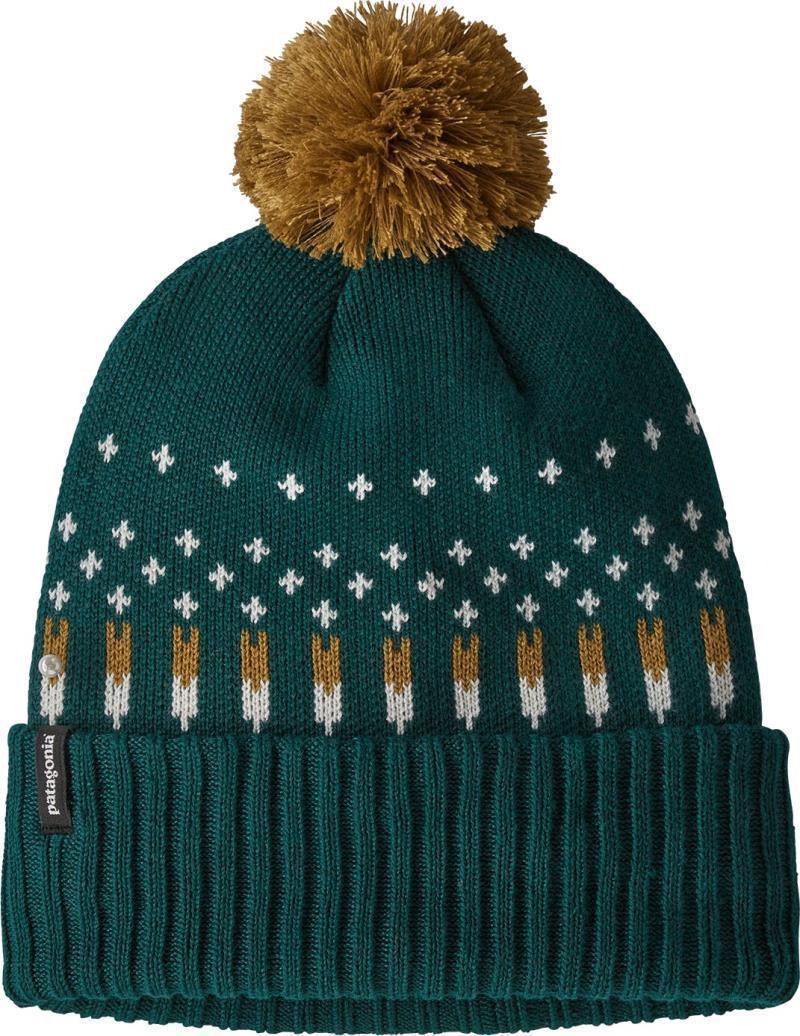 Powder Town Beanie - Snowfall Knit / Dark Borealis Green 1