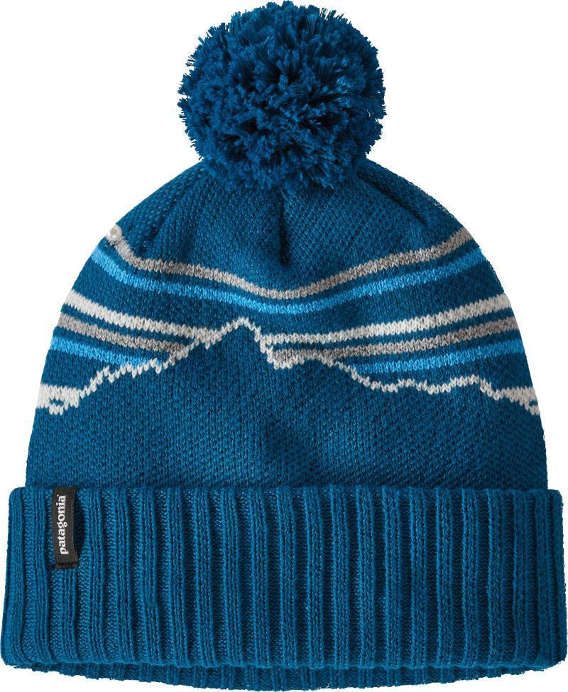 Powder Town Beanie - Kids - Fitz Roy Retro Stripe Knit / Joya Blue 1