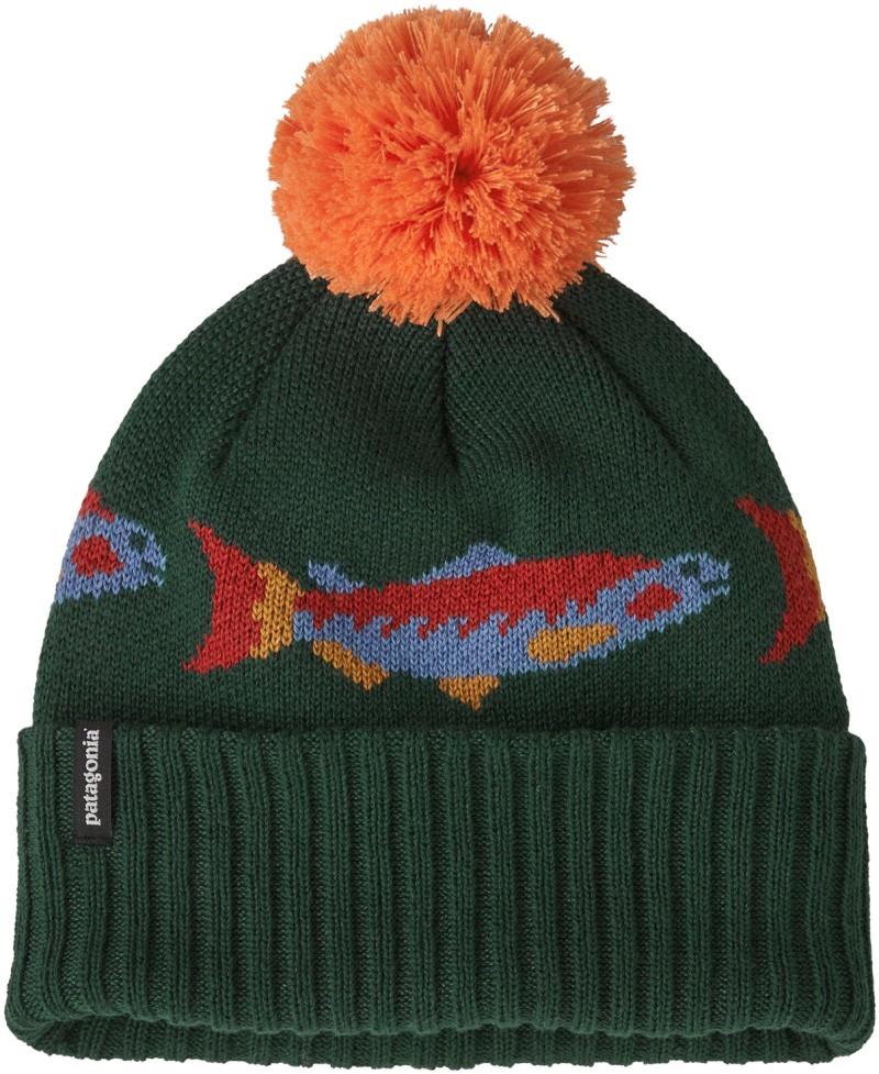 Powder Town Beanie - Kids - salmon energy stripe / old growth green 1