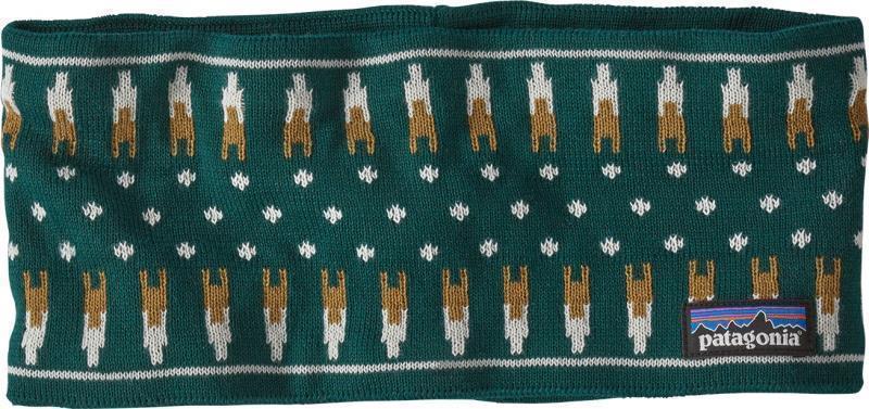 Powder Town Headband - snowfall knit / dark borealis green 1