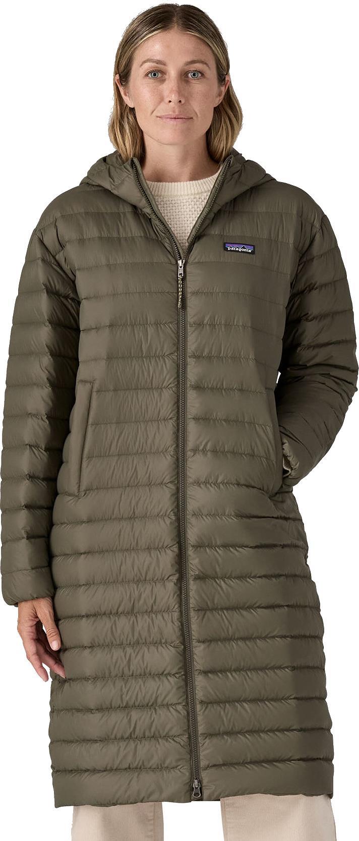 Recycled Down Sweater Parka - Womens - pine needle green 1