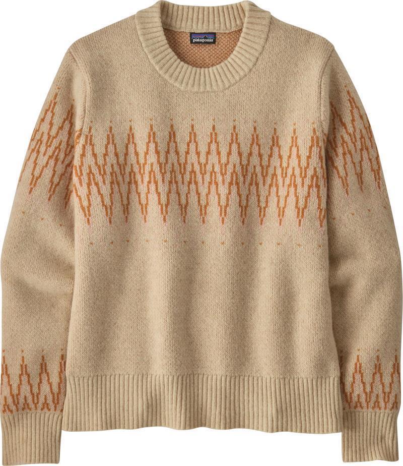 Recycled Wool-Blend Crewneck Sweater - Womens - Sea Song / Natural 1