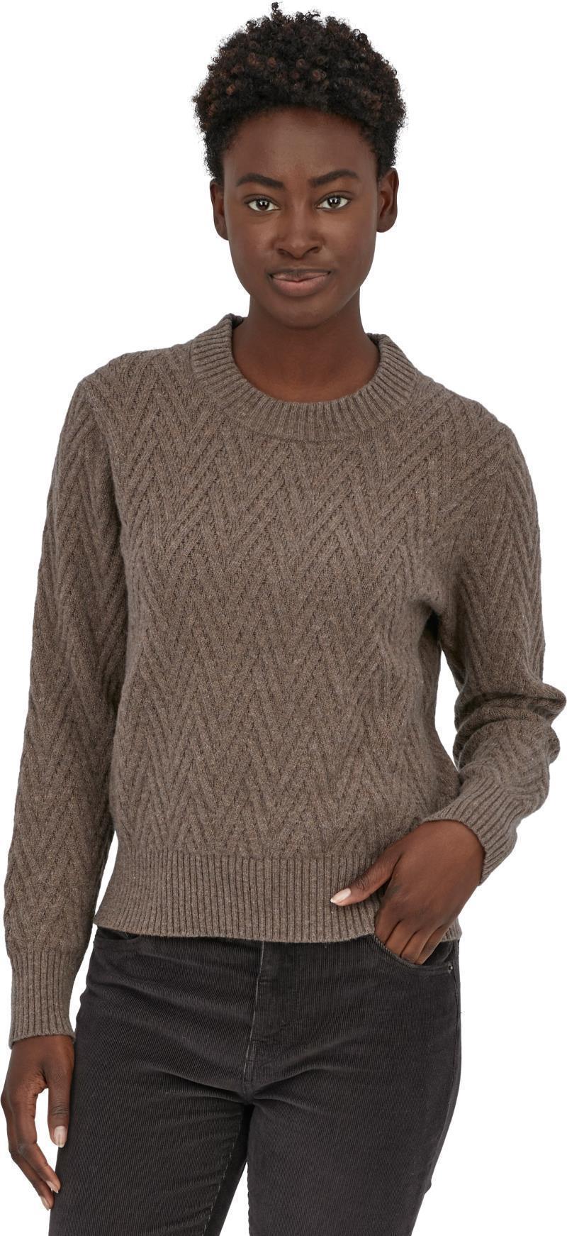 Recycled Wool-Blend Crewneck Sweater - Womens - Topsoil Brown 2