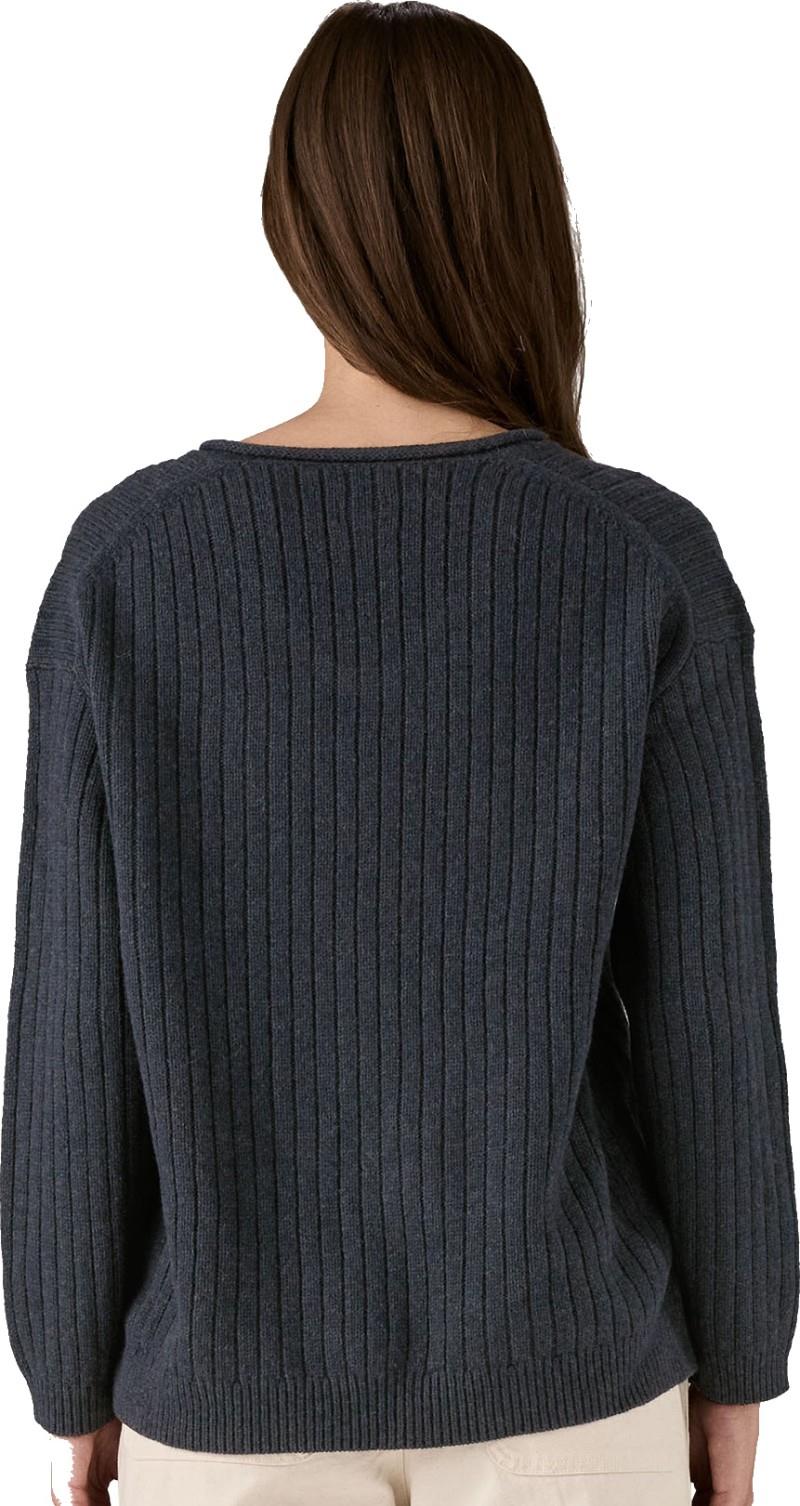 Recycled Wool V-Neck Sweater - Womens - sunken blue 1