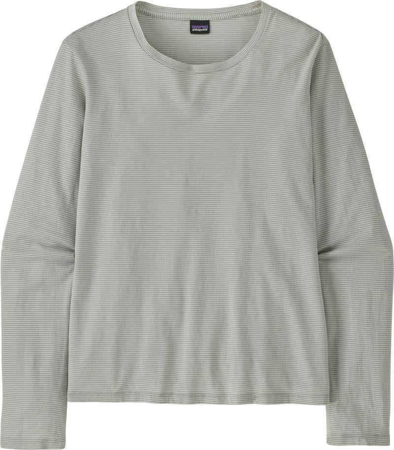 Regenerative Organic Certified Cotton LS Tee - Womens - Steppe Stripe / Sleet Green 1