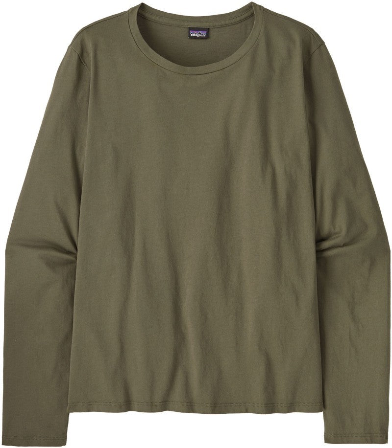 Regenerative Organic Certified Cotton LS Tee - Womens - basin green 1