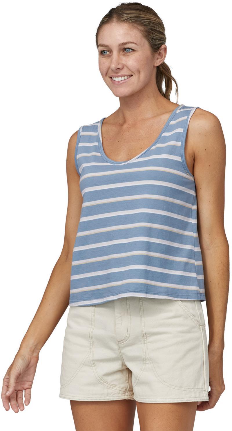Regenerative Organic Certified Cotton Tank - Womens - Sunset Stripe / Light Plume Grey 2
