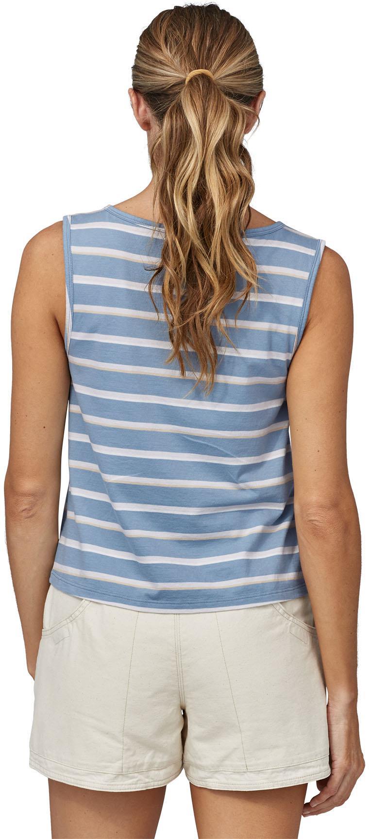 Regenerative Organic Certified Cotton Tank - Womens - Sunset Stripe / Light Plume Grey 3
