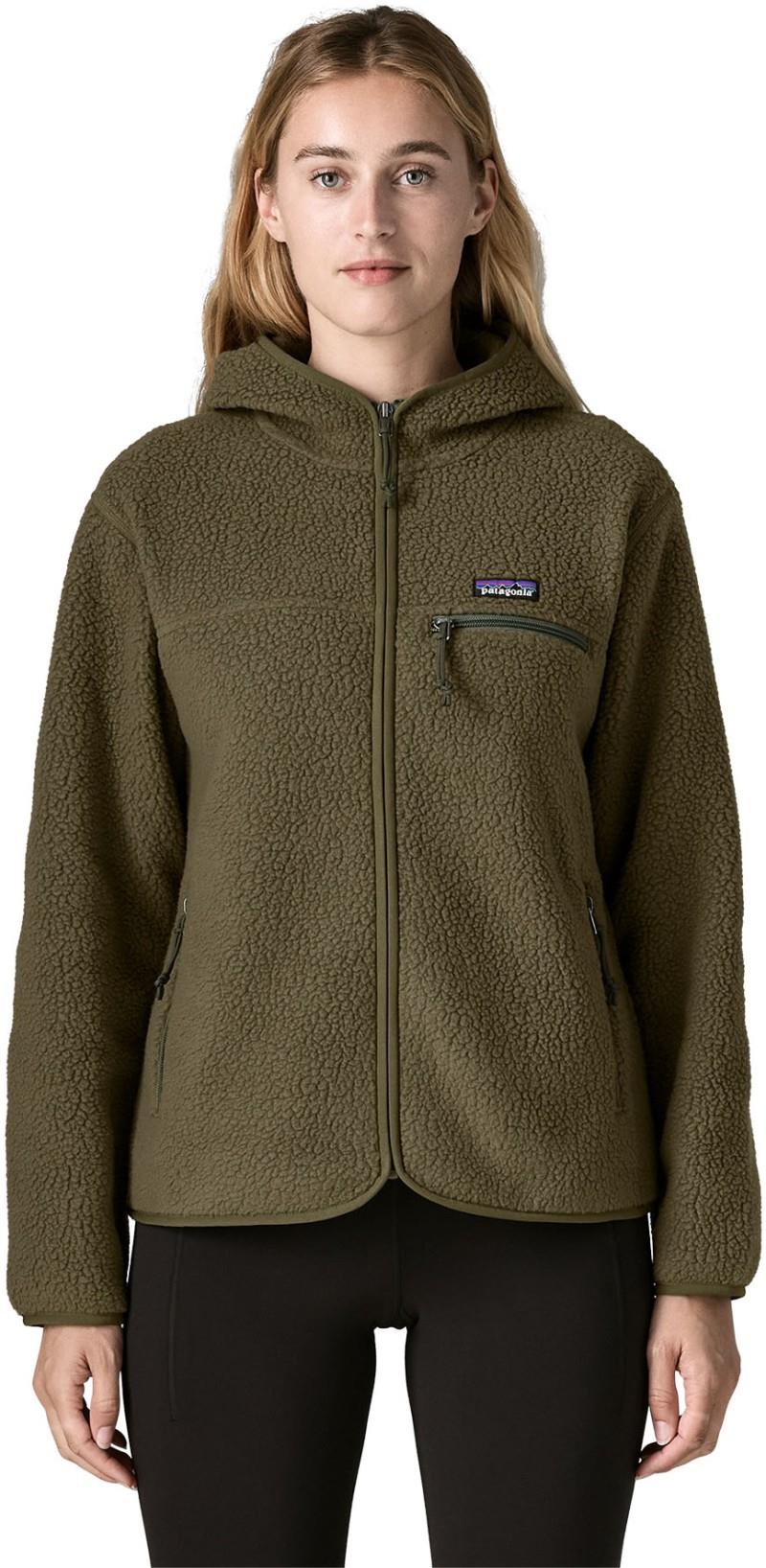 Retro Pile Hoody - Womens - basin green 1