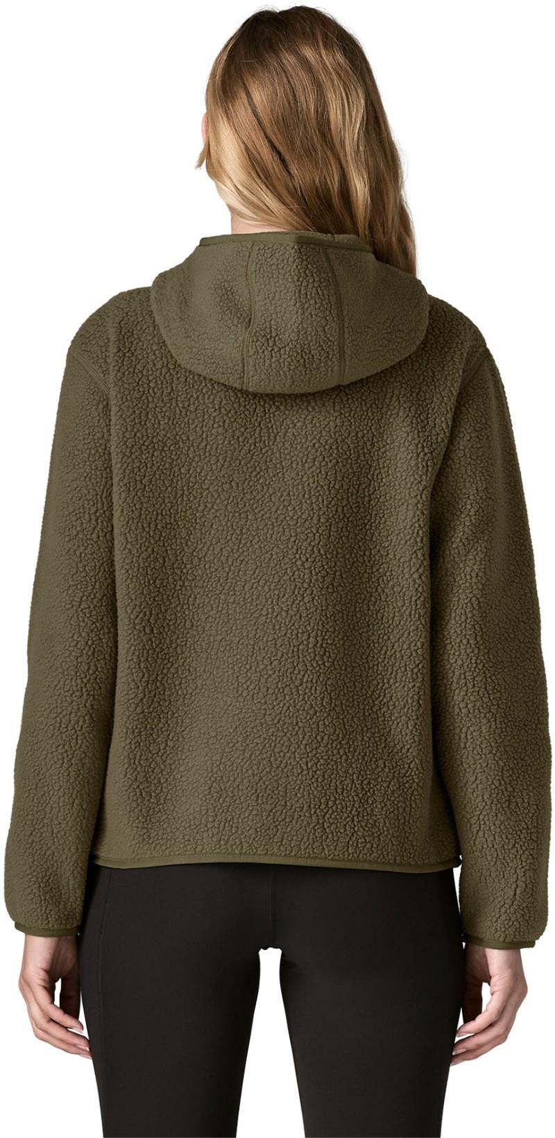 Retro Pile Hoody - Womens - basin green 1