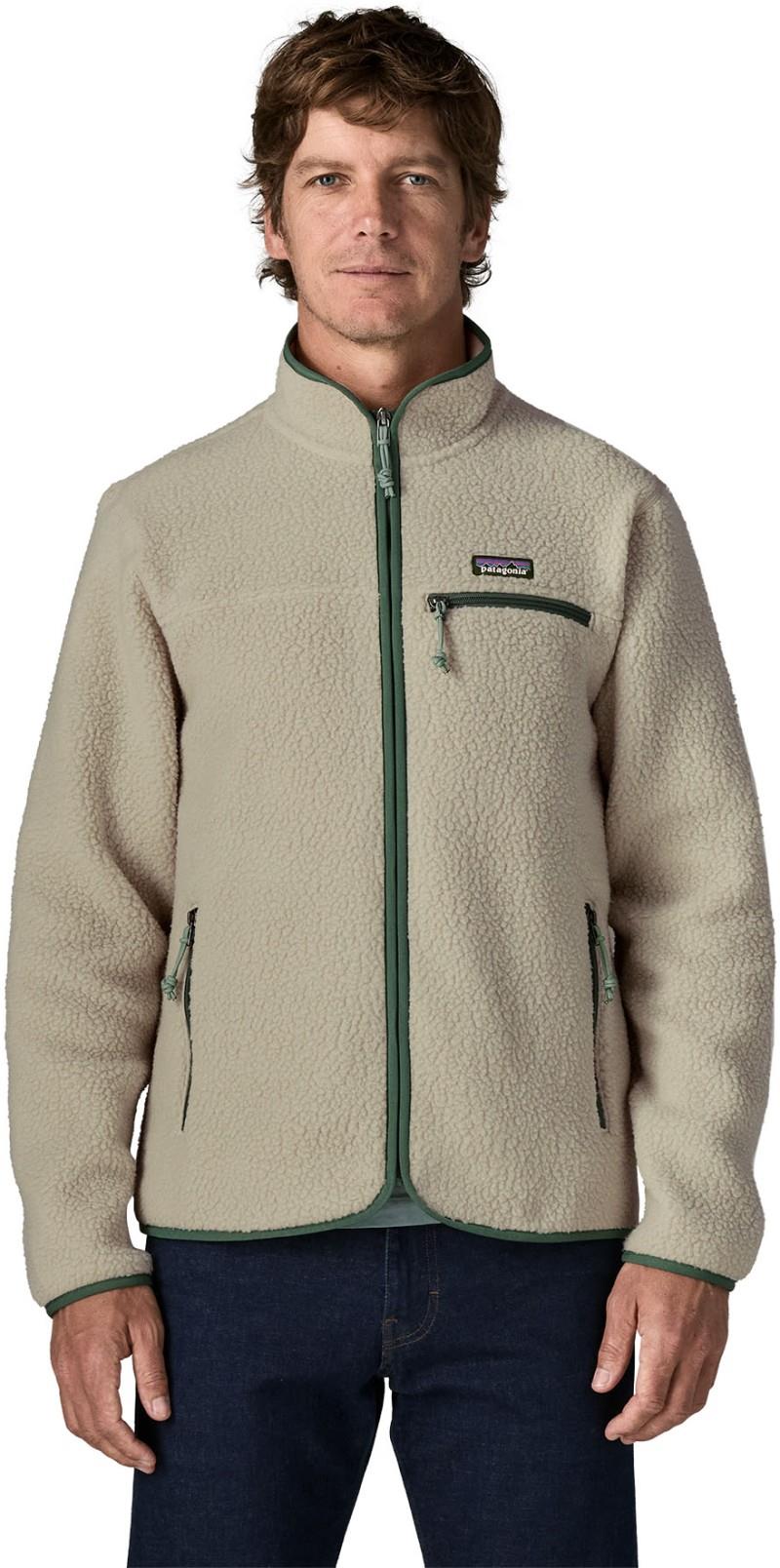 Retro Pile Jacket - Mens - pelican w/canopy green 1