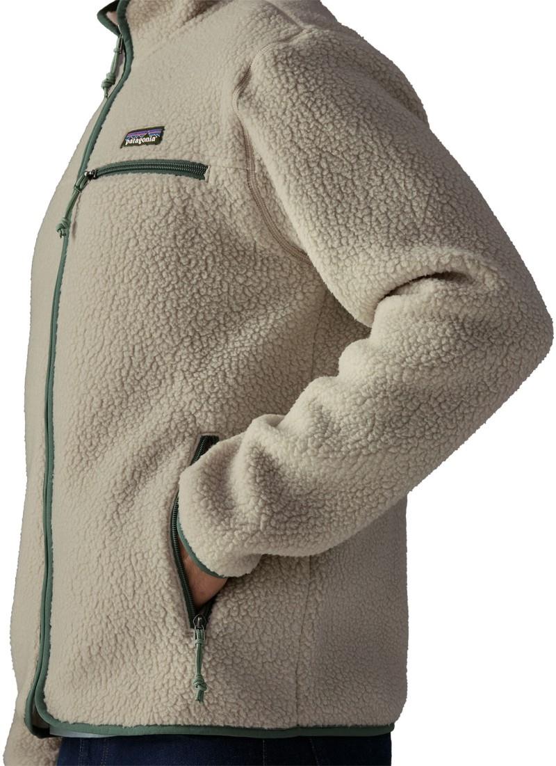 Retro Pile Jacket - Mens - pelican w/canopy green 1