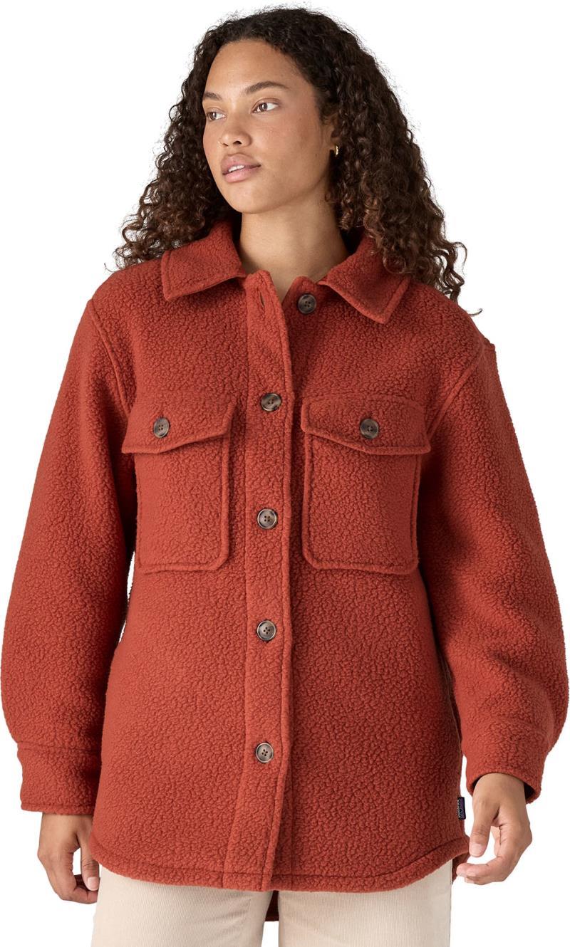 Retro Pile Shacket - Womens - burnished red 1