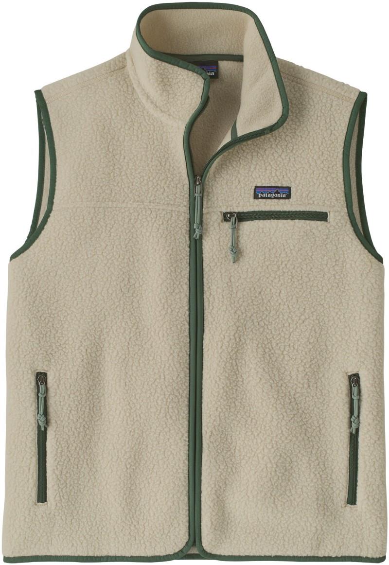 Retro Pile Vest - Mens - pelican w/canopy green 1