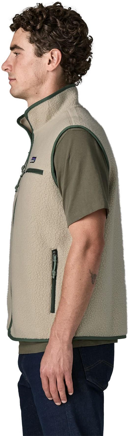 Retro Pile Vest - Mens - pelican w/canopy green 1