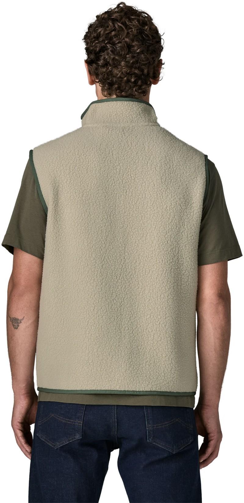 Retro Pile Vest - Mens - pelican w/canopy green 1
