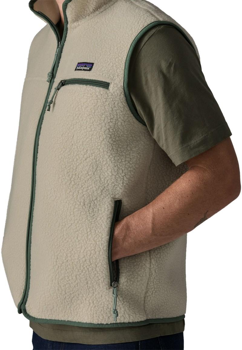 Retro Pile Vest - Mens - pelican w/canopy green 1