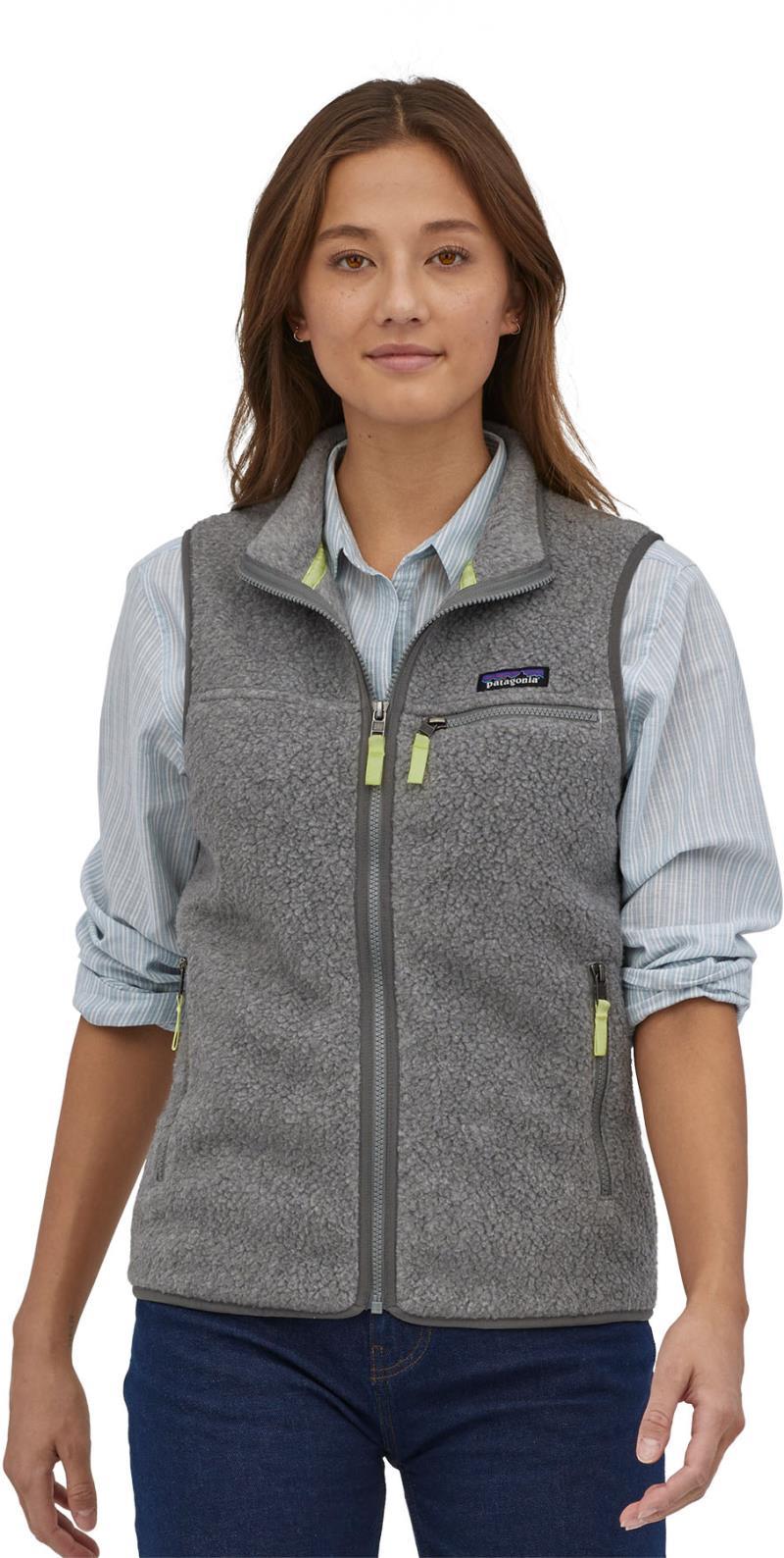Retro Pile Vest - Womens - Salt Grey w/Jellyfish Yellow 2
