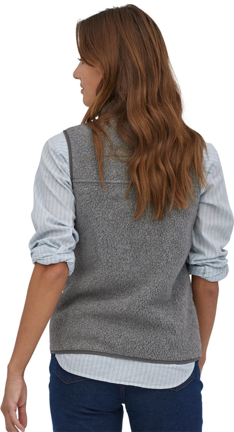 Retro Pile Vest - Womens - Salt Grey w/Jellyfish Yellow 3