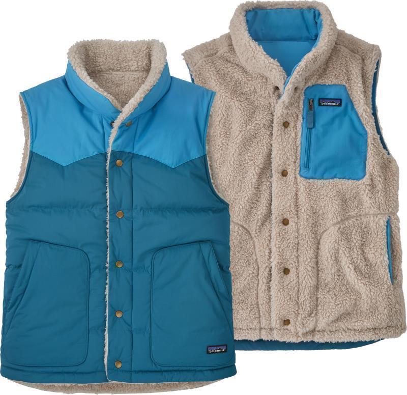 Reversible Bivy Down Vest - Mens - wavy blue 1