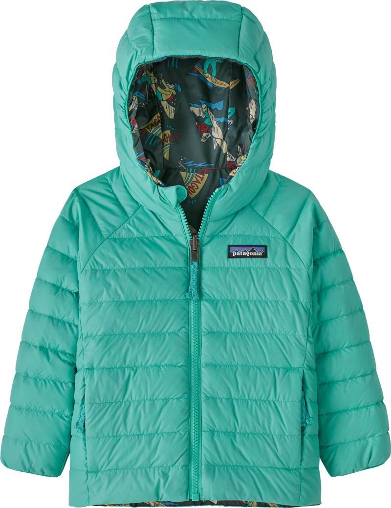 Reversible Down Sweater Hoody - Baby - mr. badger / pinyon green 1