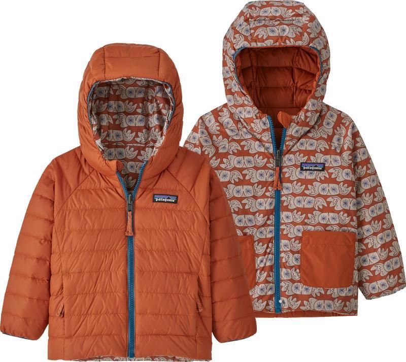Reversible Down Sweater Hoody - Baby - owl see you later / sandhill rust 1