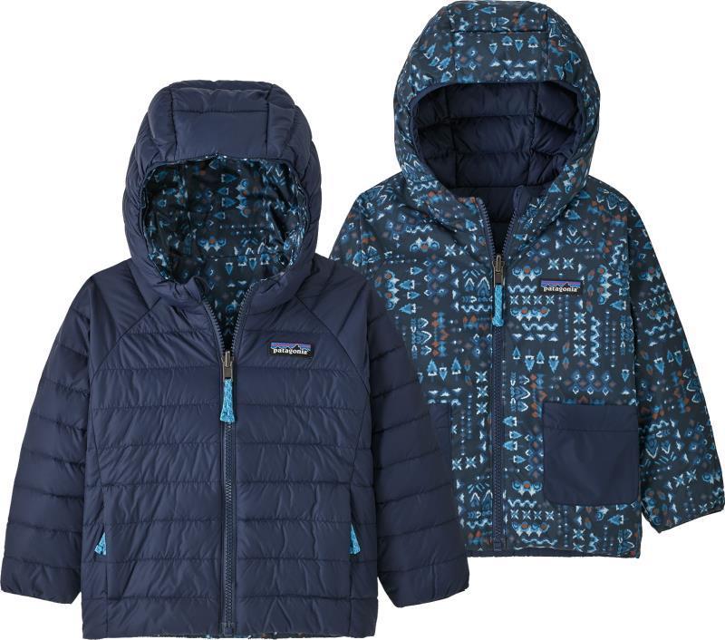 Reversible Down Sweater Hoody - Baby - wandering woods / tidepool blue 1