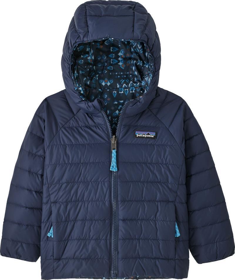 Reversible Down Sweater Hoody - Baby - wandering woods / tidepool blue 1