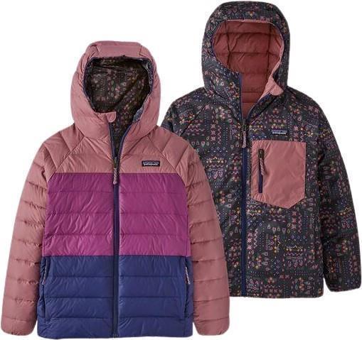 Reversible Down Sweater Hoody - Kids - wandering woods / ink black 1