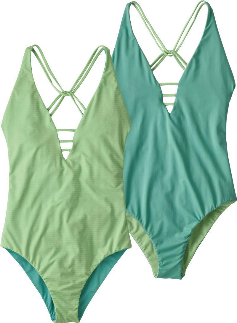 Reversible Extended Break 1pc Swimsuit - Womens - Ripple / Bud Green 1