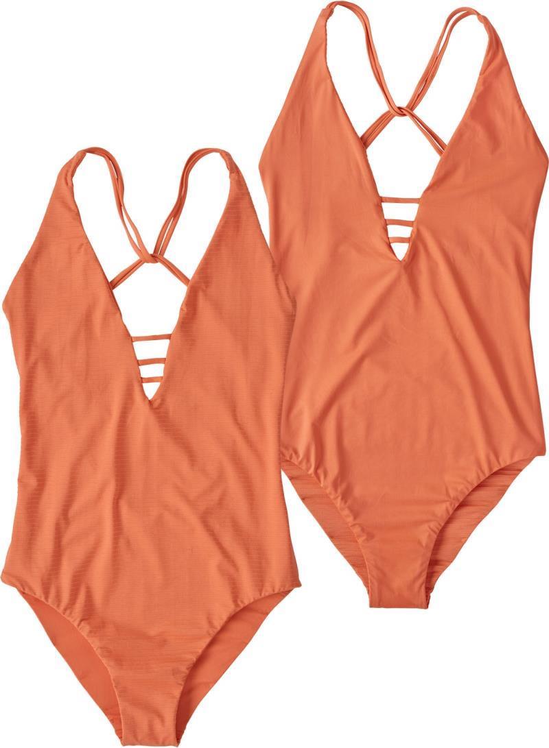 Reversible Extended Break 1pc Swimsuit - Womens - Ripple / Tigerlily Orange 1