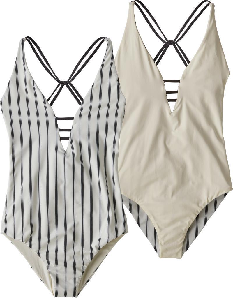 Reversible Extended Break 1pc Swimsuit - Womens - sentinel stripe / ink black 1
