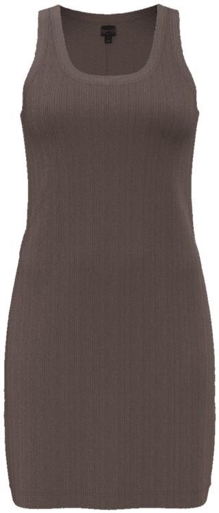 Rib-Knit Tank Dress - Womens - crimini taupe 1