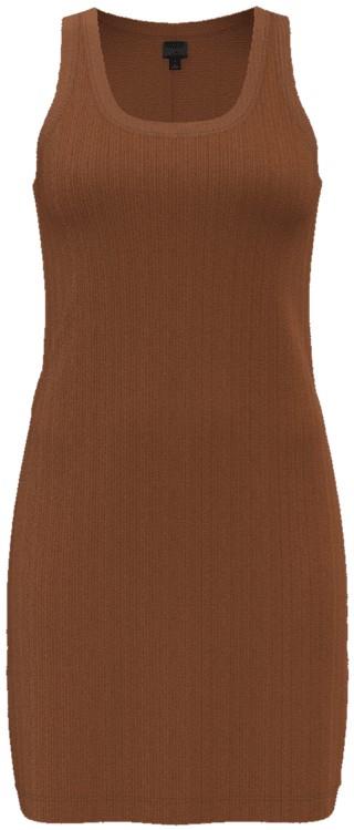 Rib-Knit Tank Dress - Womens - earthworm brown 1