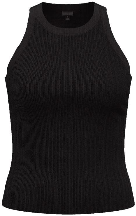 Rib-Knit Tank - Womens - black 1
