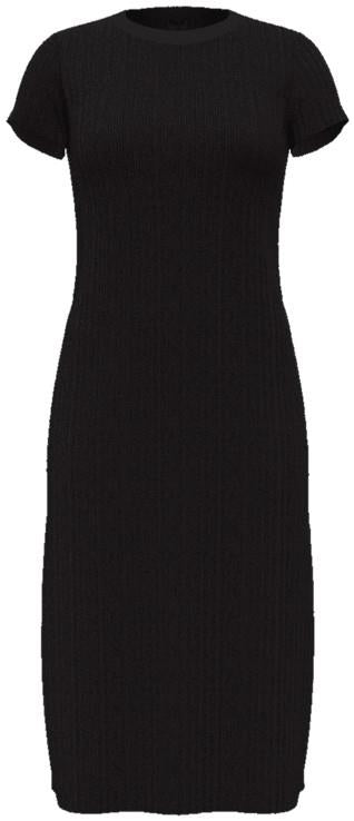 Rib-Knit Tee Dress - Womens - black 1