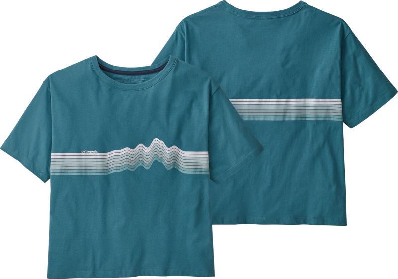 Ridge Rise Stripe Organic Easy Cut Tee - Womens - abalone blue 1