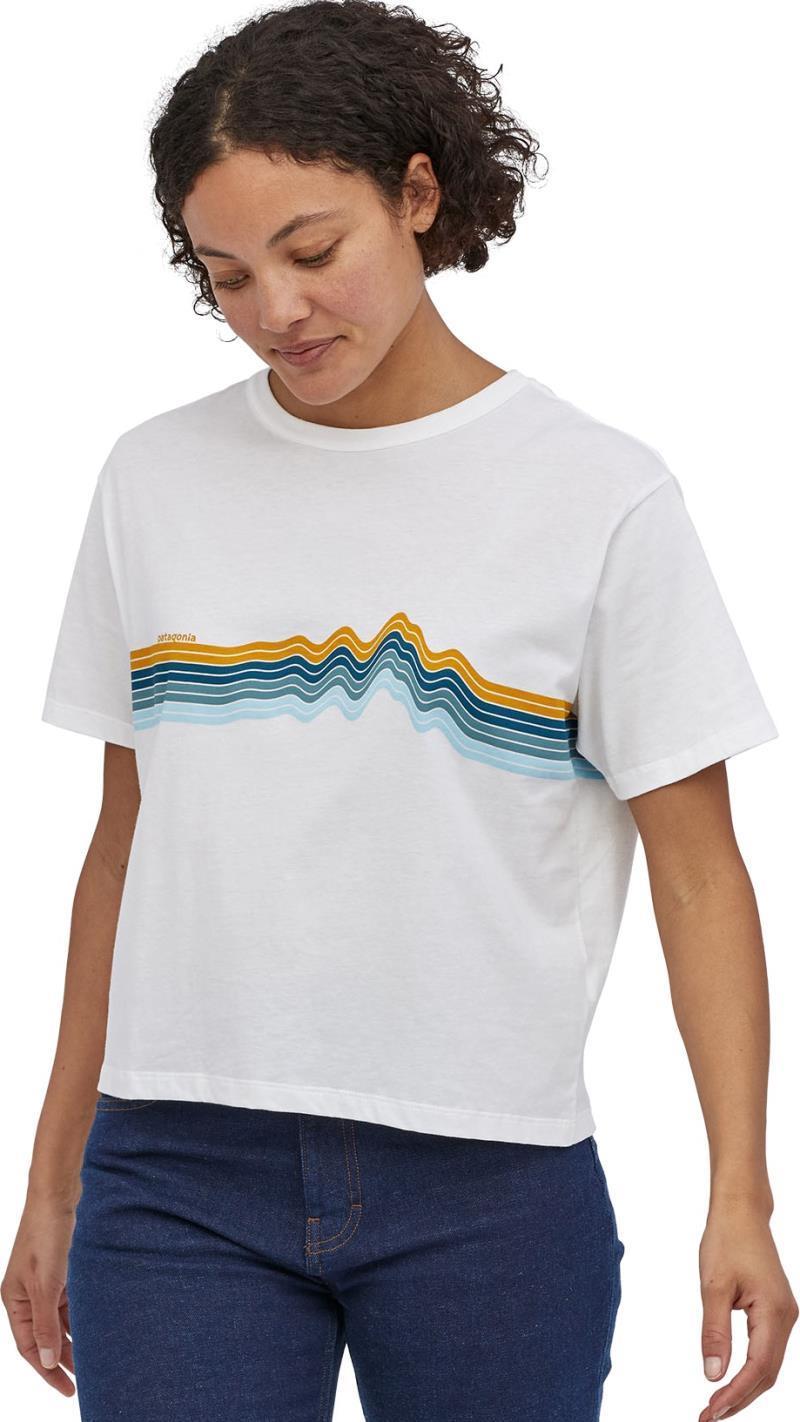 Ridge Rise Stripe Organic Easy Cut Tee - Womens - white 1