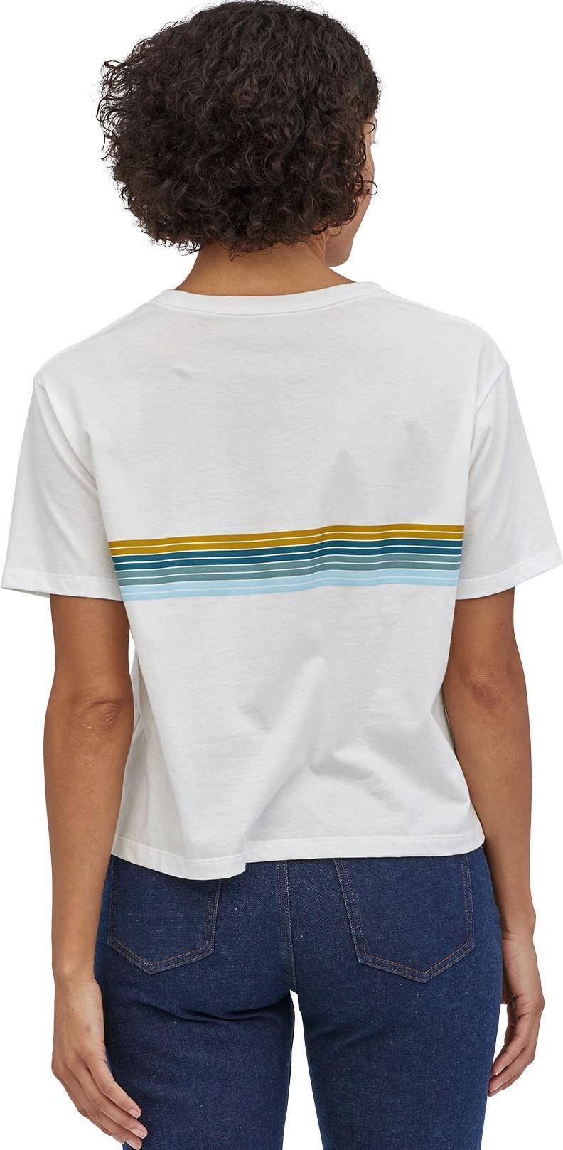 Ridge Rise Stripe Organic Easy Cut Tee - Womens - white 1
