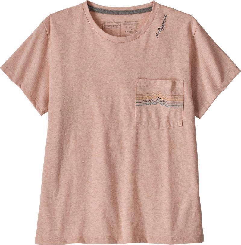 Ridge Rise Stripe Pocket Responsibili-Tee - Womens - cozy peach 1