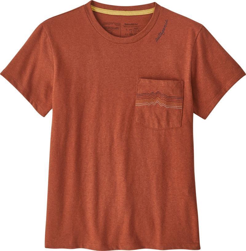 Ridge Rise Stripe Pocket Responsibili-Tee - Womens - quartz coral 1