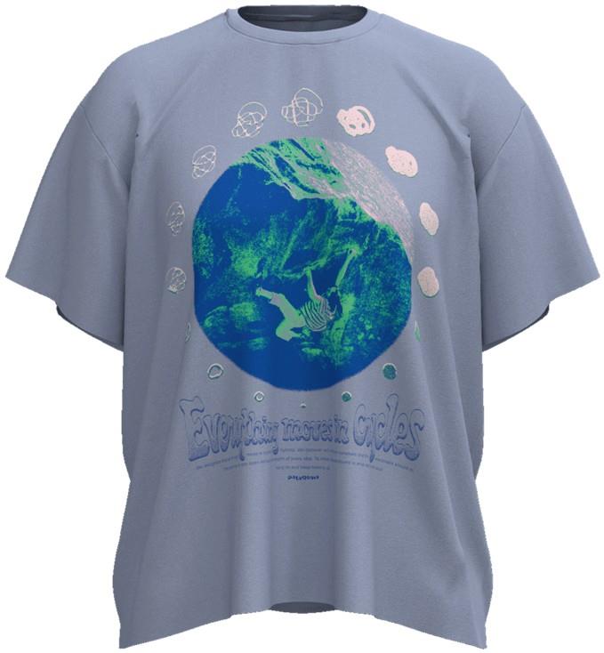 Rock Cycles Oversized Tee - Womens - ghost blue 1