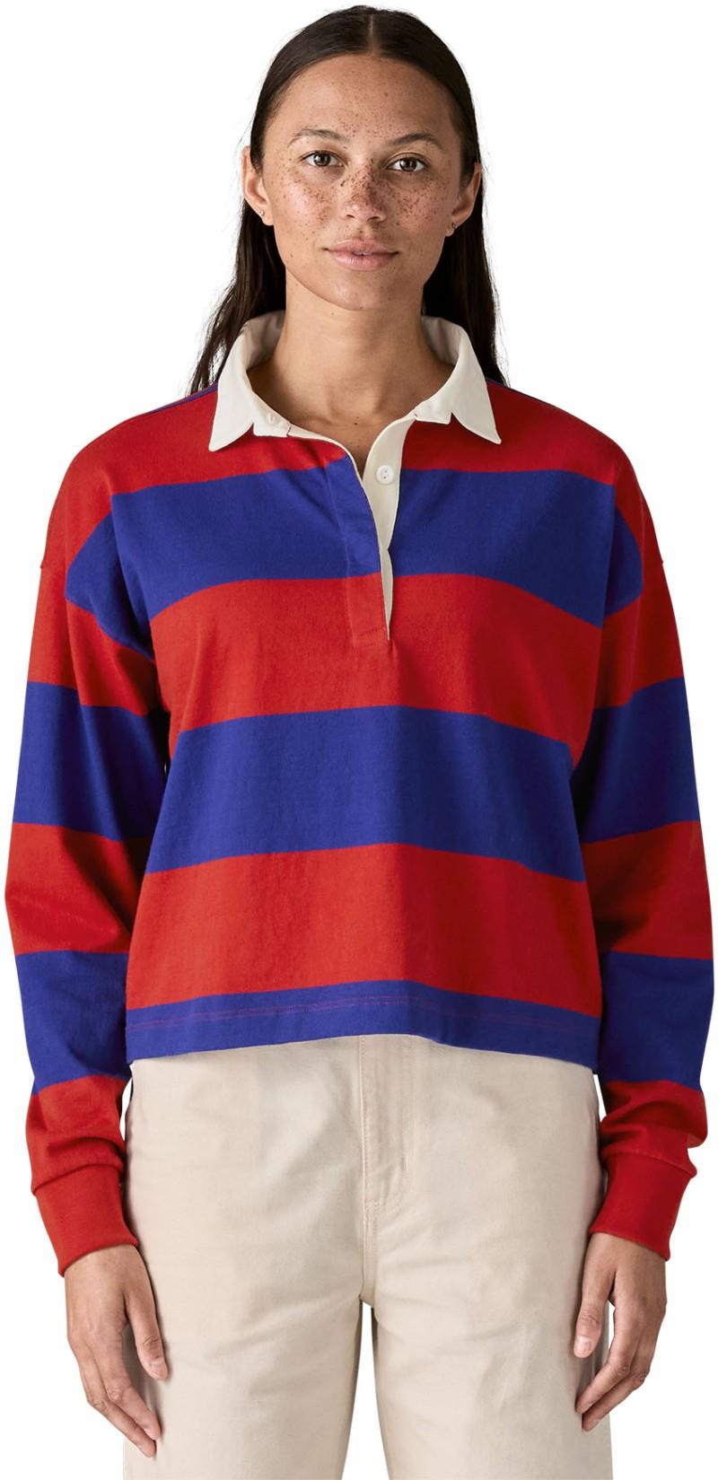 Rugby LS Shirt - Womens - wide stripe / cobalt blue 1