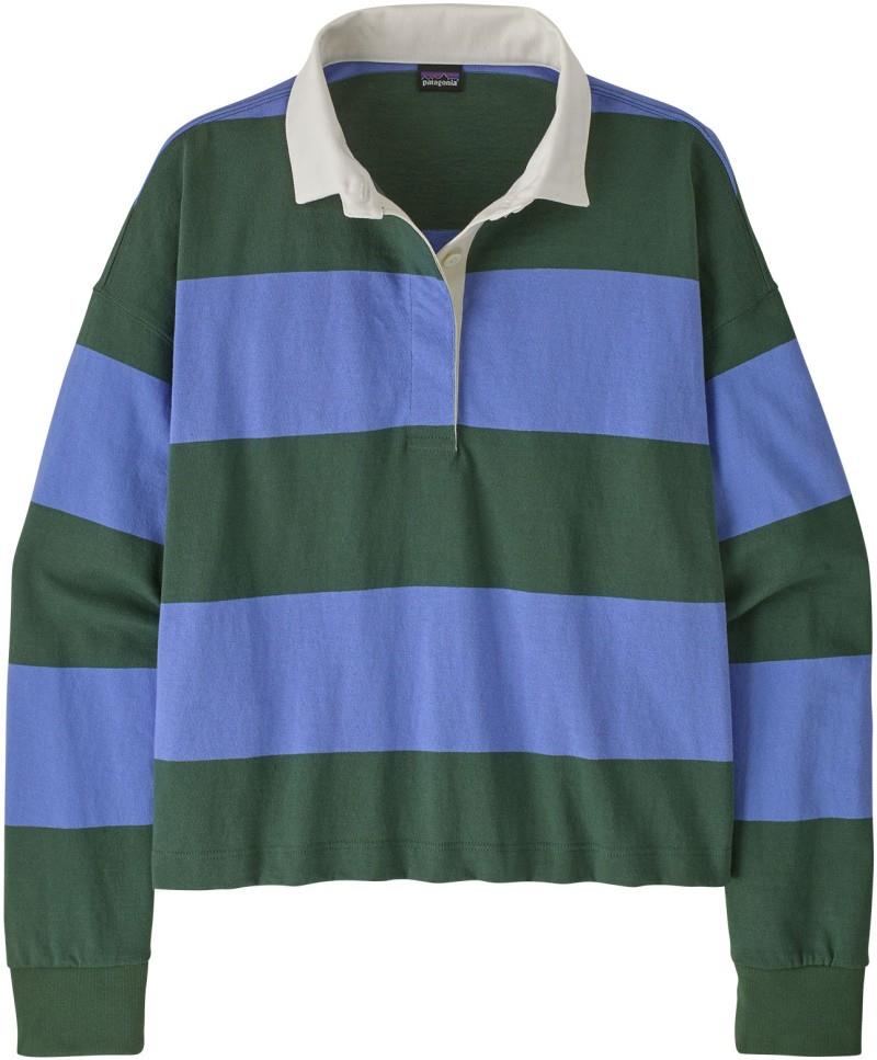 Rugby LS Shirt - Womens - wide stripe / diver blue 1